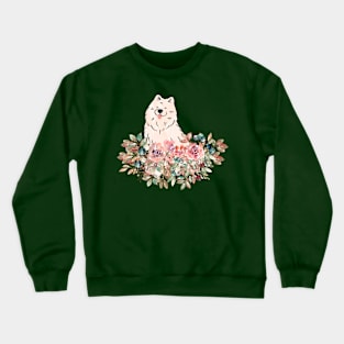 Samoyed Floral Look Crewneck Sweatshirt